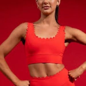 IVL Red Scallop Sports Bra size 12 EUC